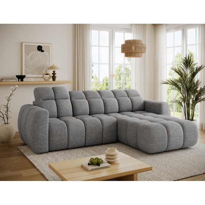 Canapé d’angle électrique FANOTI 3 places beige – angle droit 