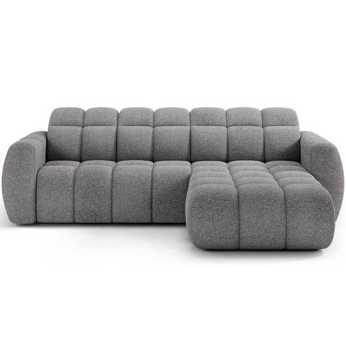 Canapé d’angle électrique FANOTI 3 places gris – angle droit 