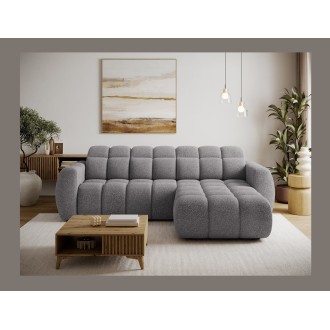 Canapé d’angle électrique FANOTI 3 places gris – angle droit 