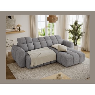 Canapé d’angle électrique FANOTI 3 places gris – angle droit 