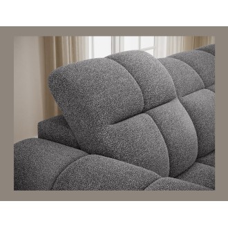 Canapé d’angle électrique FANOTI 3 places gris – angle droit 