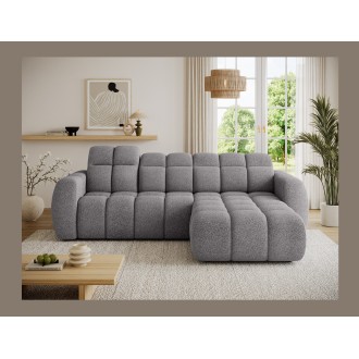 Canapé d’angle électrique FANOTI 3 places gris – angle droit 