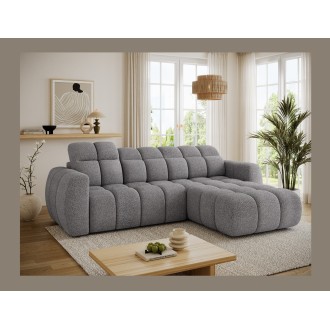 Canapé d’angle électrique FANOTI 3 places gris – angle droit 