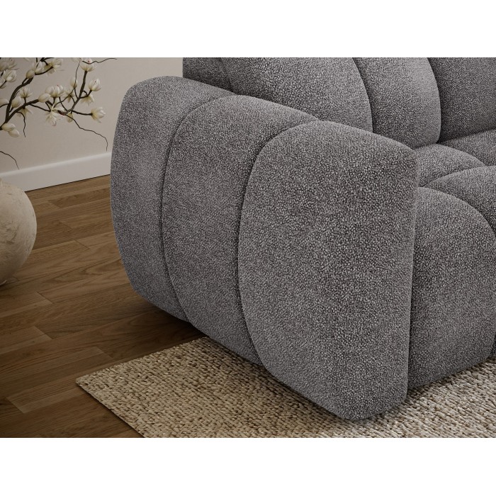Canapé d’angle électrique FANOTI 3 places gris – angle droit 