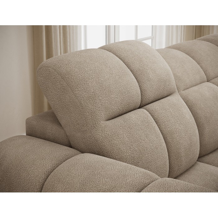 Canapé d’angle électrique FANOTI 3 places gris chiné – angle droit 