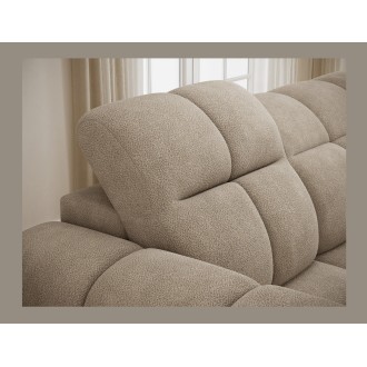 Canapé d’angle électrique FANOTI 3 places gris chiné – angle droit 