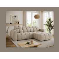 Canapé d’angle électrique FANOTI 3 places gris chiné – angle droit 