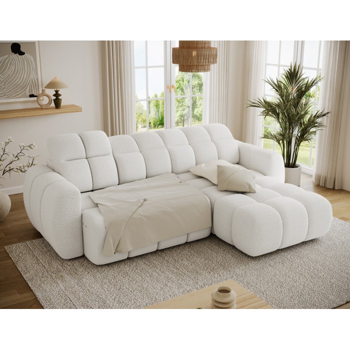 Canapé d’angle électrique FANOTI 3 places beige – angle droit – version 2 