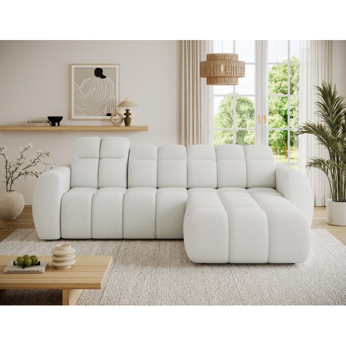 Canapé d’angle électrique FANOTI 3 places beige – angle droit – version 2 