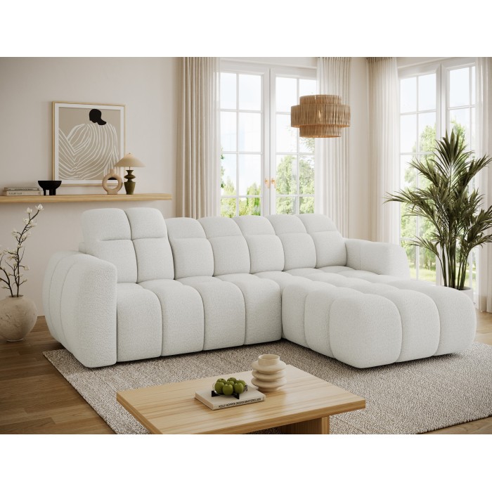 Canapé d’angle électrique FANOTI 3 places beige – angle droit – version 2 