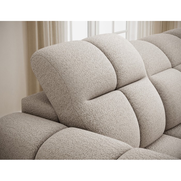 Canapé d’angle électrique FANOTI 3 places gris chiné – angle droit – version 2 