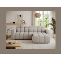 Canapé d’angle électrique FANOTI 3 places gris chiné – angle droit – version 2 