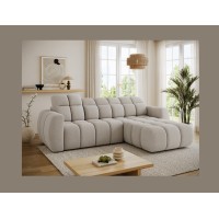 Canapé d’angle électrique FANOTI 3 places gris chiné – angle droit – version 2 