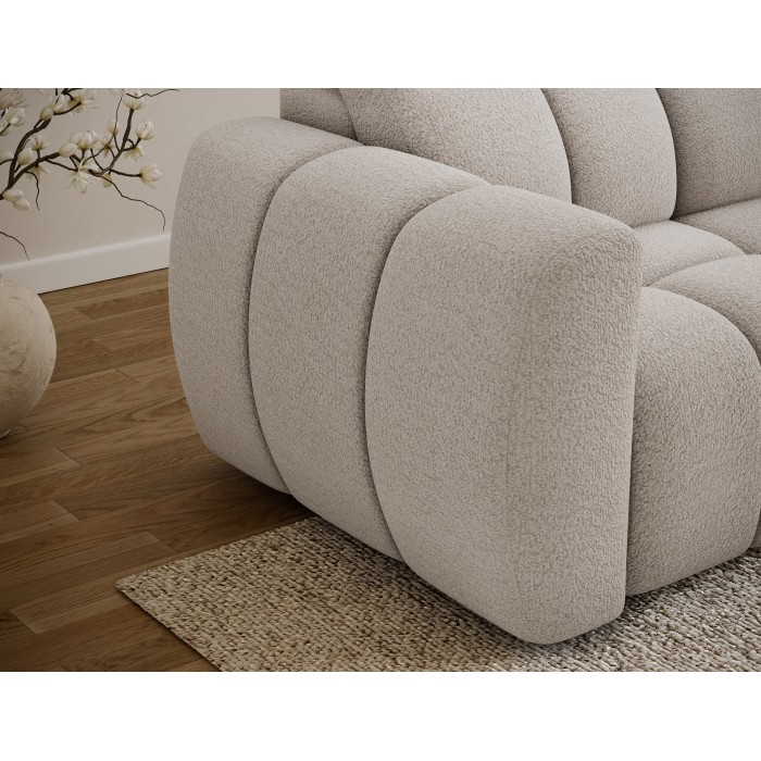 Canapé d’angle électrique FANOTI 3 places gris chiné – angle droit – version 2 