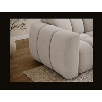 Canapé d’angle électrique FANOTI 3 places gris chiné – angle droit – version 2 