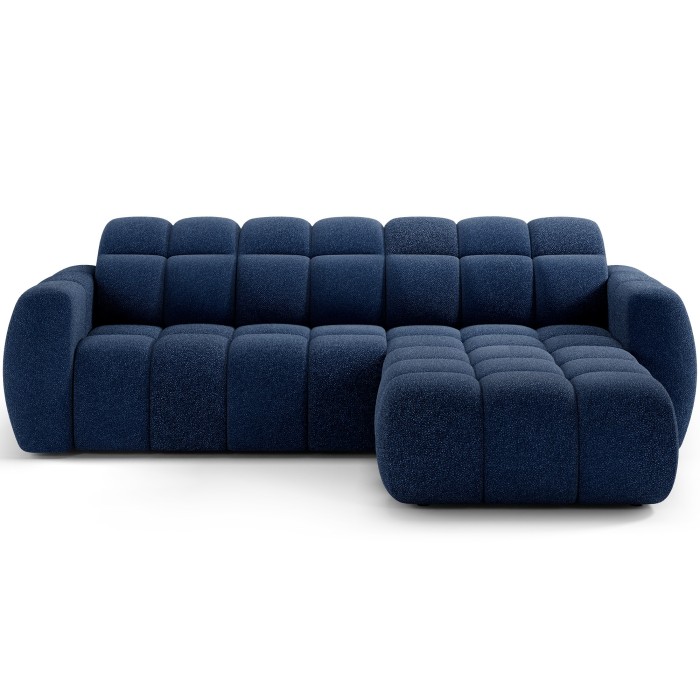 Canapé d’angle électrique FANOTI 3 places bleu foncé – angle droit 