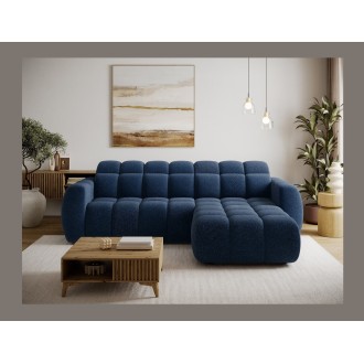 Canapé d’angle électrique FANOTI 3 places bleu foncé – angle droit 