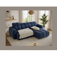 Canapé d’angle électrique FANOTI 3 places bleu foncé – angle droit 