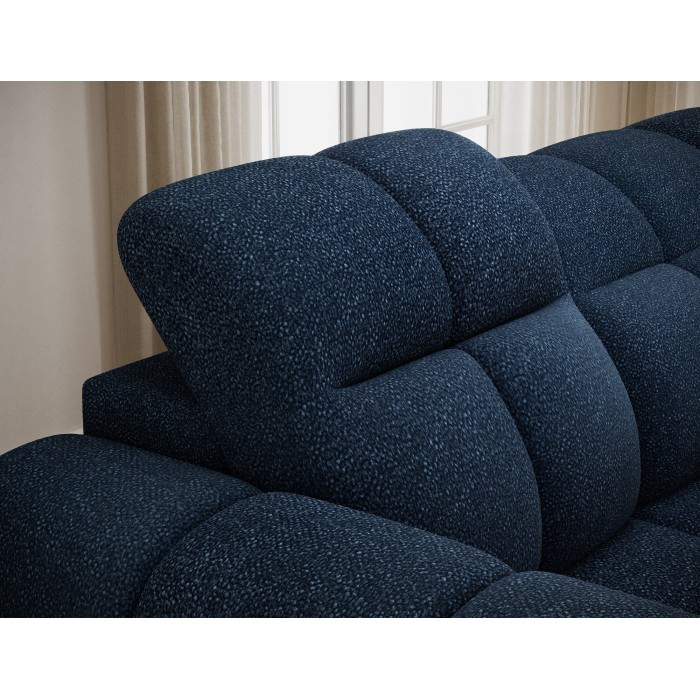 Canapé d’angle électrique FANOTI 3 places bleu foncé – angle droit 
