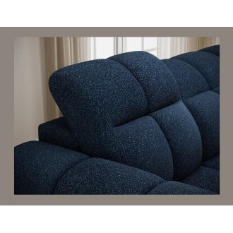 Canapé d’angle électrique FANOTI 3 places bleu foncé – angle droit 