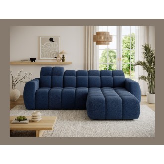 Canapé d’angle électrique FANOTI 3 places bleu foncé – angle droit 