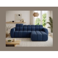 Canapé d’angle électrique FANOTI 3 places bleu foncé – angle droit 