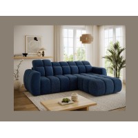 Canapé d’angle électrique FANOTI 3 places bleu foncé – angle droit 