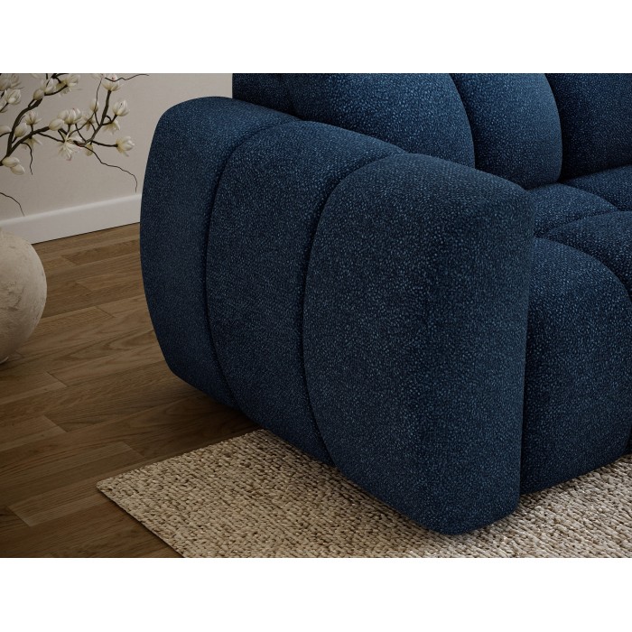 Canapé d’angle électrique FANOTI 3 places bleu foncé – angle droit 