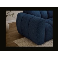 Canapé d’angle électrique FANOTI 3 places bleu foncé – angle droit 