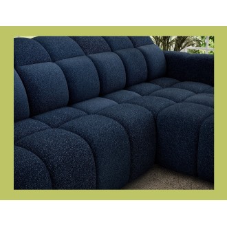 Canapé d’angle électrique FANOTI 3 places bleu foncé – angle droit 