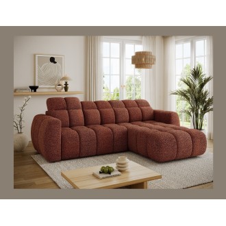 Canapé d’angle électrique FANOTI 3 places rouge chiné – angle droit 