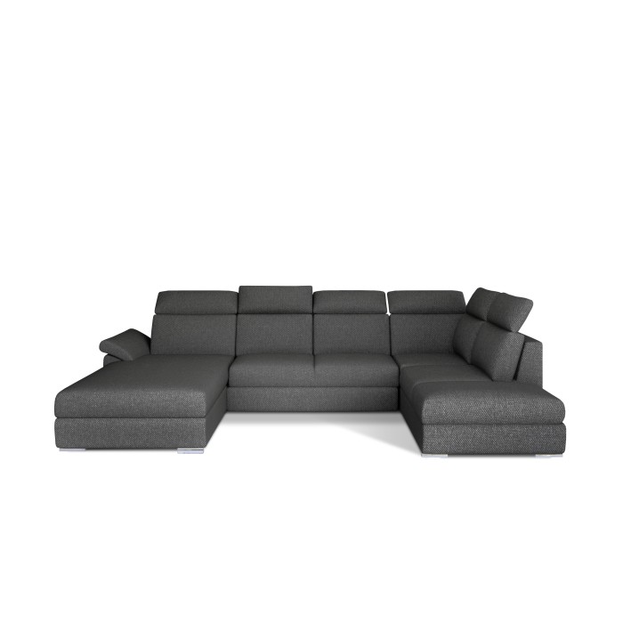 Canapé panoramique convertible MAJESTA 5 places gris foncé – angle gauche – version 2 