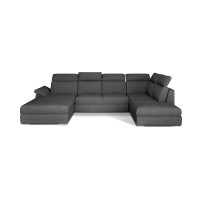 Canapé panoramique convertible MAJESTA 5 places gris foncé – angle gauche – version 2 