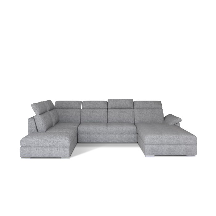 Canapé panoramique convertible MAJESTA 5 places gris chiné – angle droit 
