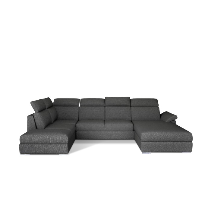 Canapé panoramique convertible MAJESTA 5 places gris foncé – angle droit – version 2 