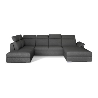 Canapé panoramique convertible MAJESTA 5 places gris foncé – angle droit – version 2 