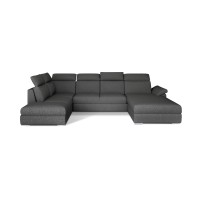 Canapé panoramique convertible MAJESTA 5 places gris foncé – angle droit – version 2 