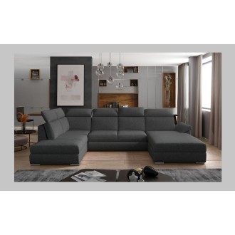 Canapé panoramique convertible MAJESTA 5 places gris foncé – angle droit – version 2 