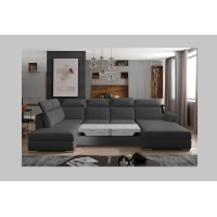 Canapé panoramique convertible MAJESTA 5 places gris foncé – angle droit – version 2 