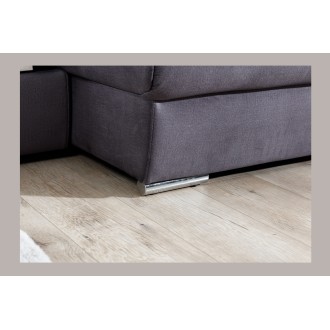 Canapé panoramique convertible MAJESTA 5 places gris – angle gauche avec coffre 