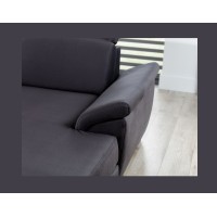 Canapé panoramique convertible MAJESTA 5 places gris – angle droit avec coffre – version 2 