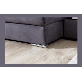 Canapé panoramique convertible MAJESTA 5 places gris – angle droit avec coffre – version 2 