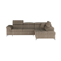 Canapé d’angle convertible PALAZZO 4 places beige – angle droit avec 1 coussin 