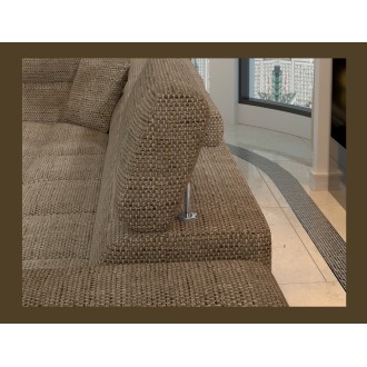 Canapé d’angle convertible PALAZZO 4 places beige – angle droit avec 1 coussin 