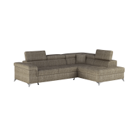 Canapé d’angle convertible PALAZZO 4 places beige – angle droit avec 1 coussin 
