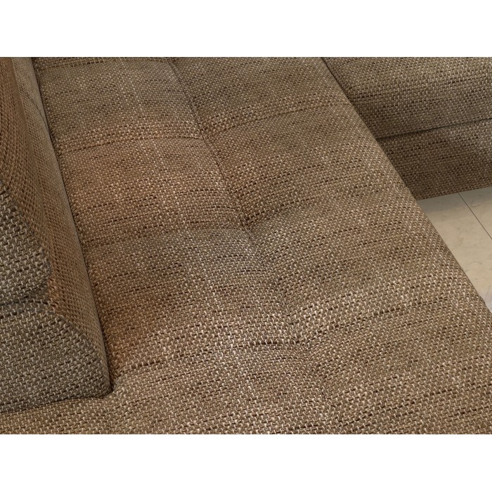 Canapé d’angle convertible PALAZZO 4 places beige – angle droit avec 1 coussin 