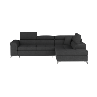 Canapé d’angle convertible PALAZZO 4 places gris foncé – angle droit avec 1 coussin 