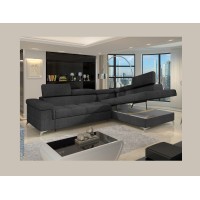 Canapé d’angle convertible PALAZZO 4 places gris foncé – angle droit avec 1 coussin 