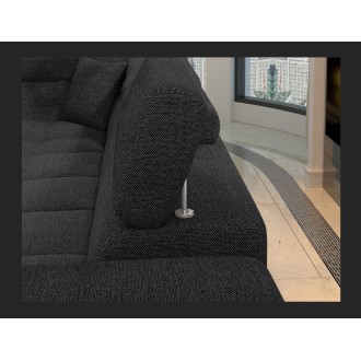 Canapé d’angle convertible PALAZZO 4 places gris foncé – angle droit avec 1 coussin 