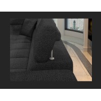 Canapé d’angle convertible PALAZZO 4 places gris foncé – angle droit avec 1 coussin 